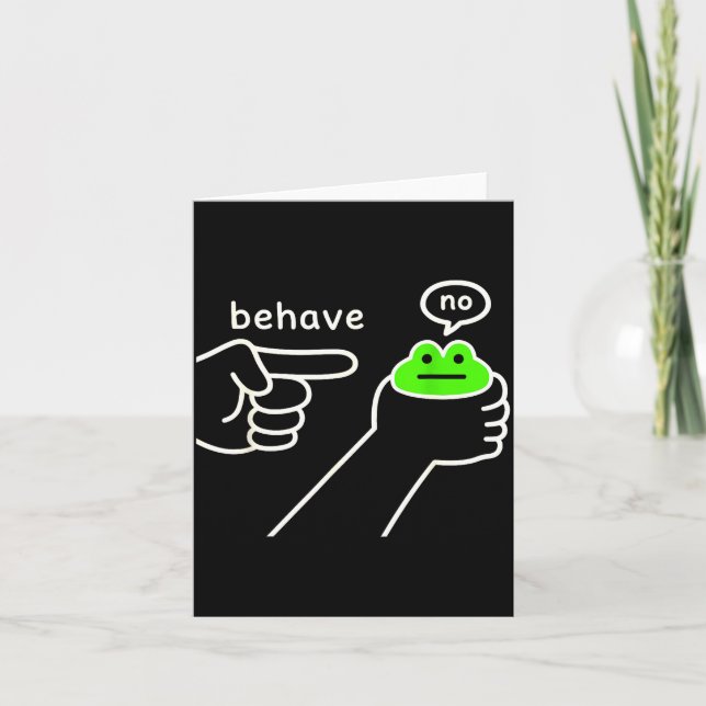 Behave No Funny Frog Meme Humor  Kort (Framsida)