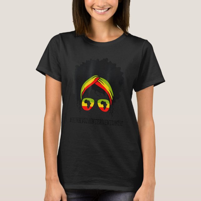 Behavienationist African Messy Bun Black H T Shirt (Framsida)