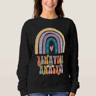 Behavior Analyst BCBA Groovy Retro Vintage Rainbow T Shirt