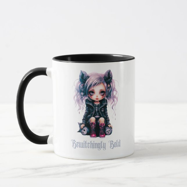 Behäxande Gothic Girl Halloween Mugg (Vänster)