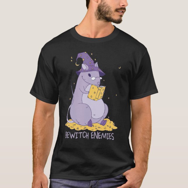 Behäxfiender Magic Pet Råtta Witch Sitch Witch T Shirt (Framsida)