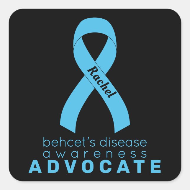 Behcets Disease Advocate Black Fyrkantigt Klistermärke (Framsida)