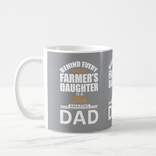 Behind Every Great Farmers Daughter Amazing Dad Co Kaffemugg (Vänster)