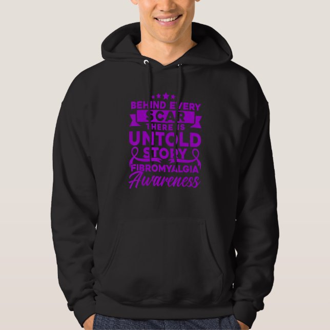 Behind Every Scar Fibromyalgia Awareness Hoodie (Framsida)