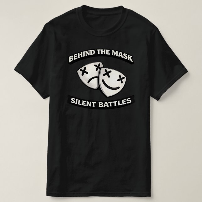 Behind the Mask Silent Battles Urban Graphic T Shirt (Design framsida)