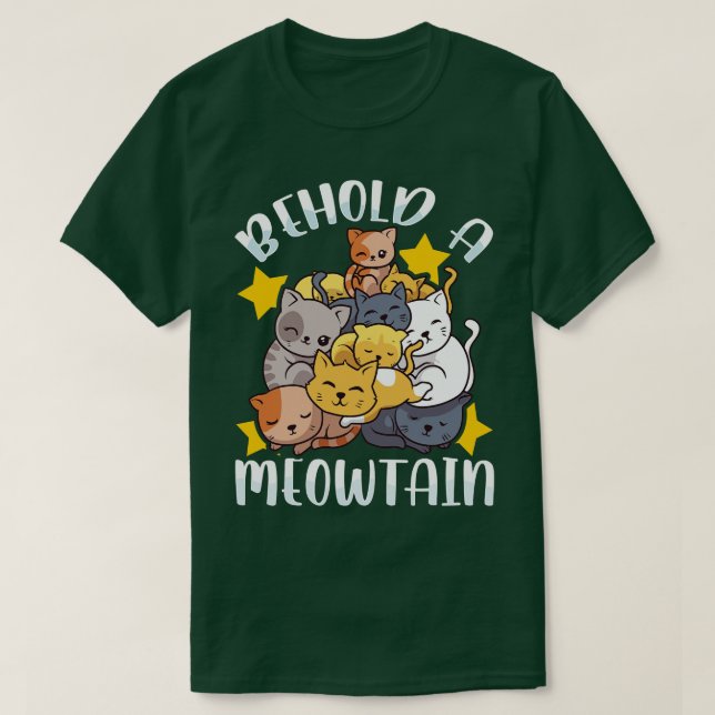 Behold a Meowtain Cute Mountain Funny Kittens T Shirt (Design framsida)