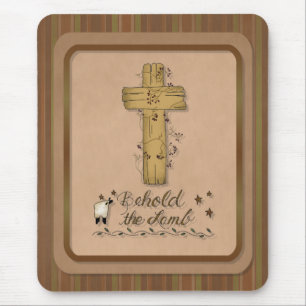 Behold Lamb Christian Computer Mousepad Musmatta