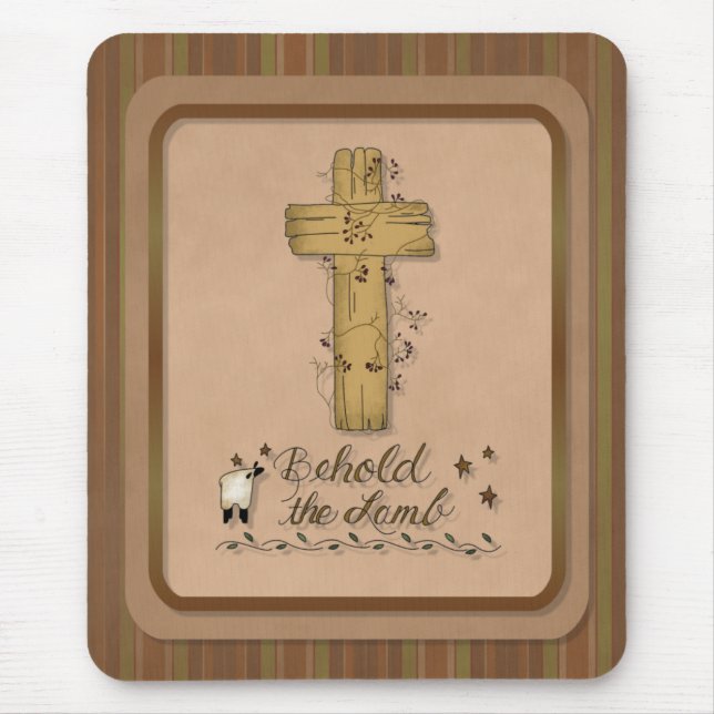 Behold Lamb Christian Computer Mousepad Musmatta (Framsidan)