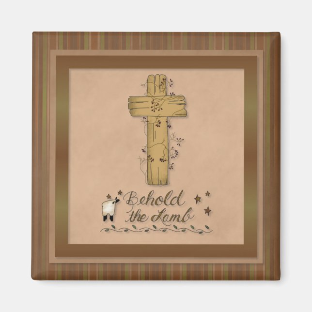 Behold the Lamb Christian Fridge Magnet (Framsidan)