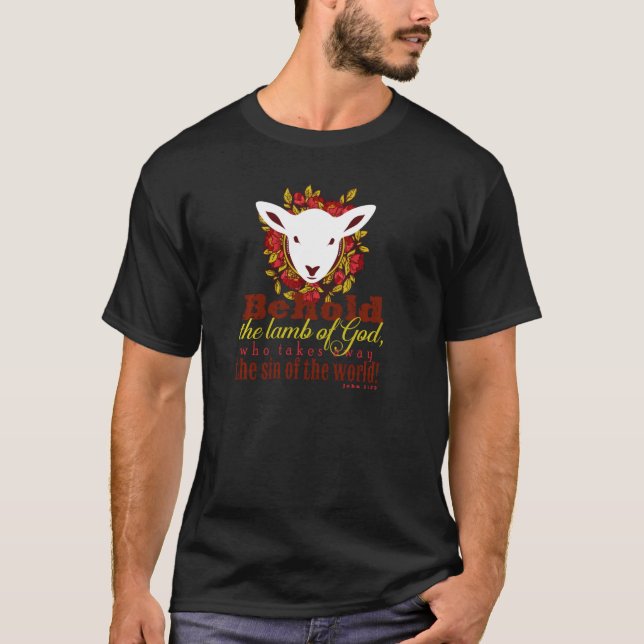 Behold the Lamb of God Women John 1 Catholic Pullo T Shirt (Framsida)