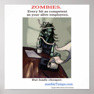 Behörig arbetsplats Zombie Poster