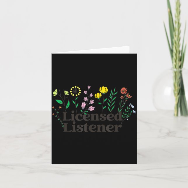Behörig lyssnare retro boho blomma rådgivare kort (Framsida)