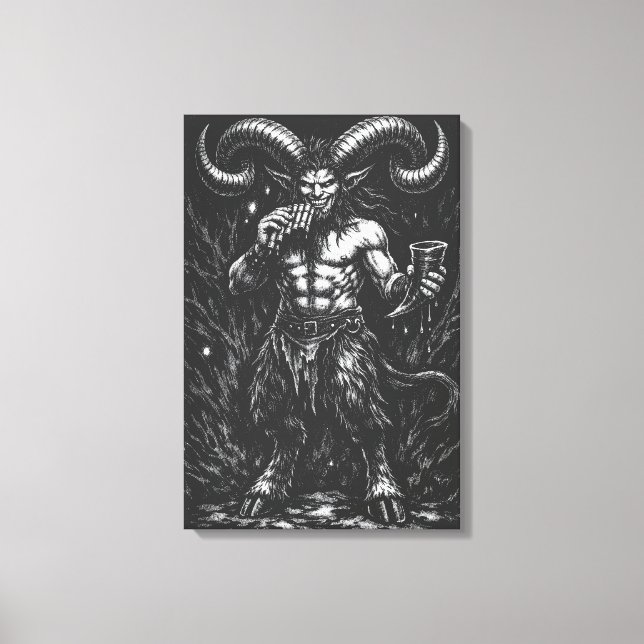 Behörnad Vintersatyr — av BurnsInHell Canvastryck (Framsida)