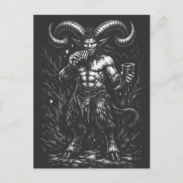 Behörnad Vintersatyr — av BurnsInHell Vykort (Framsida)