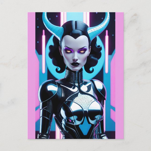 Behornat dilemma av hennes önskningar vykort (Framsida)