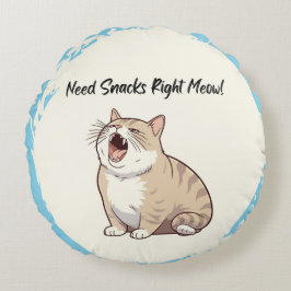 Behov av Högerna Snacks Meow RoundThrow Pillow Rund Kudde