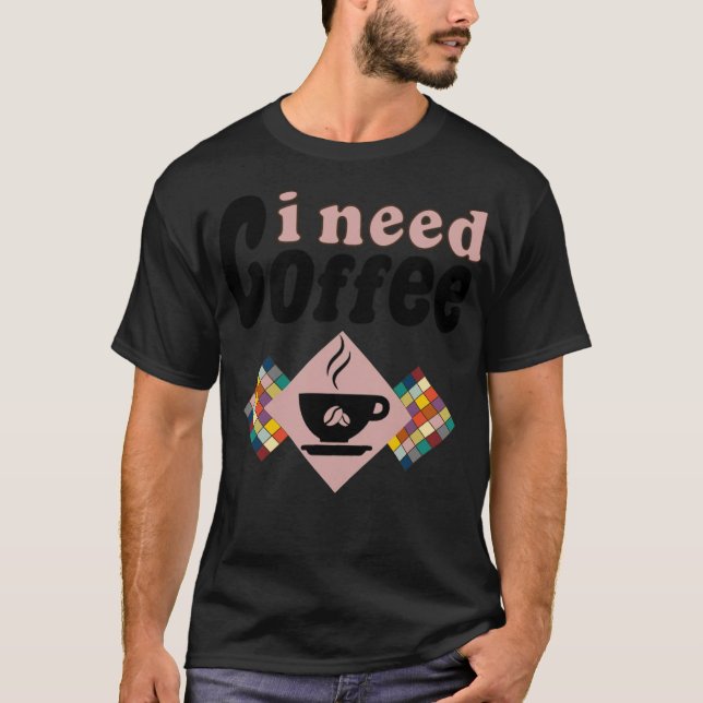 behov av kaffekatt kattunge t shirt (Framsida)