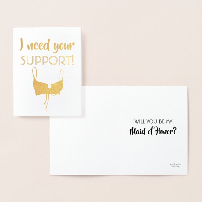 Behov av support - Frieri av Lubbig Bridesmaid Folierat Kort (Display)