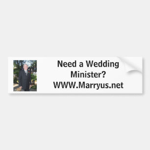 Behöv en bröllopminister? WWW.Marryus.net Bildekal