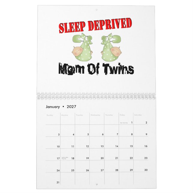 Behöva mamma för sömn av TWILLINGAR Kalender (Jan 2027)