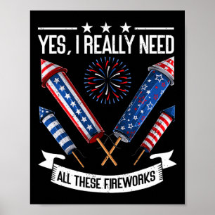 Behöver alla dessa Fireworks Independence day funn Poster