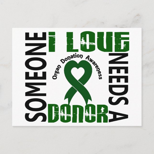 Behöver donator 4 organdonation vykort (Framsida)