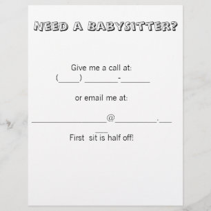 Behöver du en BabySitter? Reklamblad