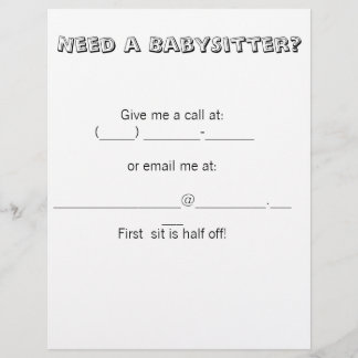Behöver du en BabySitter? Reklamblad
