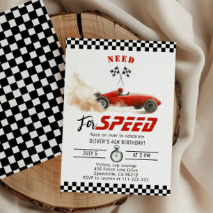 Behöver du fyra hastigheter Red Tävling Car 4e föd Inbjudningar