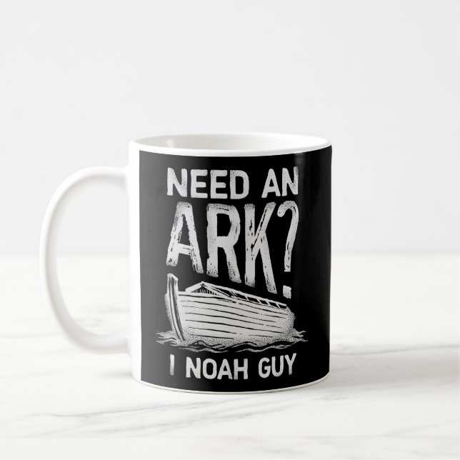 Behöver en Ark I Noah Guy Christian Pun Humor Kaffemugg (Vänster)