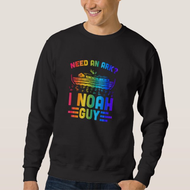 Behöver en Ark I Noah Guy Funny Christian Pun Lång Ärmad Tröja (Framsida)