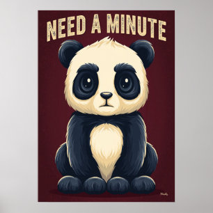 Behöver en minut Panda – Rollig Tecknad Karaktärsd Poster