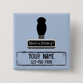 Behöver en notarie Rubber Frimärke, Mobil Namn Knapp