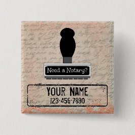 Behöver en notarie Rubber Frimärke, Mobil Namn Knapp