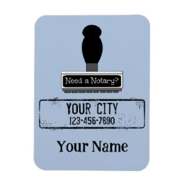 Behöver en notarie Rubber Frimärke, Mobil Namn Magnet