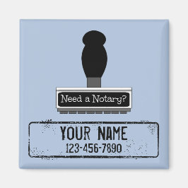 Behöver en notarie Rubber Frimärke, Mobil Namn Magnet