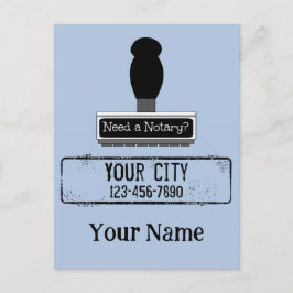Behöver en notarie Rubber Frimärke, Mobil Namn Vykort