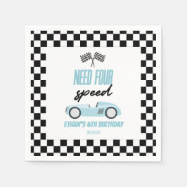 Behöver fyra hastigheter blått Tävling-4e födelsed Pappersservett