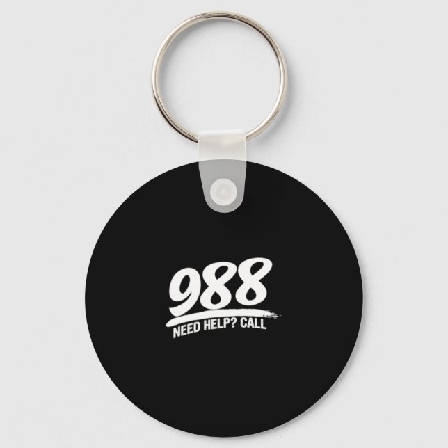 Behöver hjälp Ring 988-Långärmad Nyckelring (Framsida)