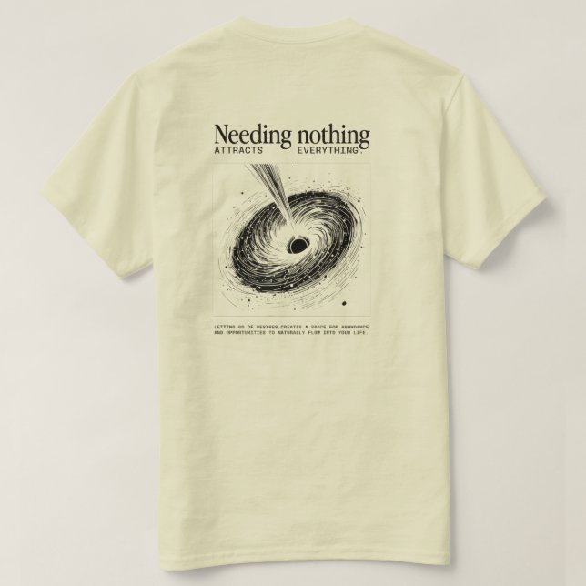"Behöver ingenting" – Minimalistisk Vortex T-shirt (Design baksida)