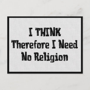 Behöver inte religion vykort