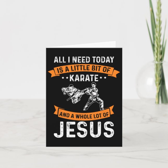 Behöver Karate Jesus Christian Gud Kärlek Sports F Kort (Framsida)