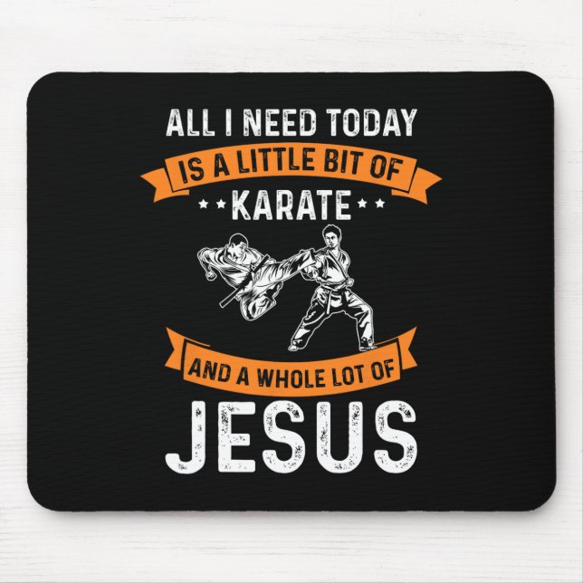 Behöver Karate Jesus Christian Gud Kärlek Sports F Musmatta (Framsidan)