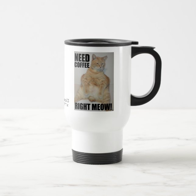 BEHÖVER KOFFEE HÖGER MEOW! Manx Cat Sitta Funny Resemugg (Höger)