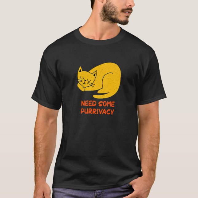 Behöver lite integritet Cat Mamma Par Cat Pappa T Shirt (Framsida)