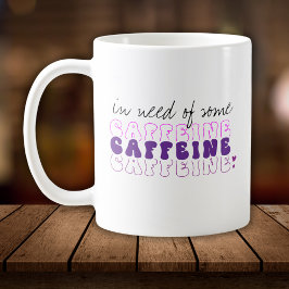 Behöver lite koffein Rosa lila retro Kaffemugg