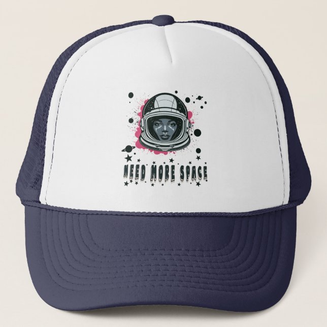 Behöver Mer Rymd Truckerhatt – Kosmisk Casual Stil Keps (Framsida)