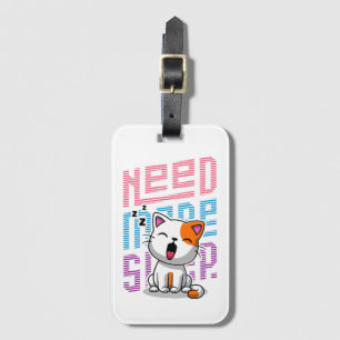 Behöver mer strömsparläge Funny Cat söt yawn-utt Bagagebricka
