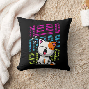 Behöver mer strömsparläge   Funny Cat söt yawn-utt Kudde
