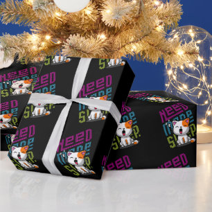 Behöver mer strömsparläge Funny Cat söt yawn-utt Presentpapper